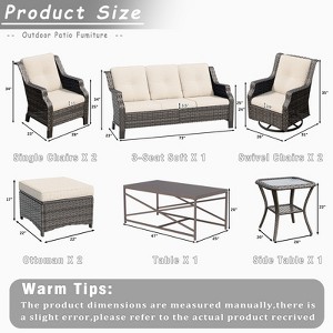 UPTIOT 9-Piece Wicker Steel Outdoor Patio Conversation Set - 1 of 4