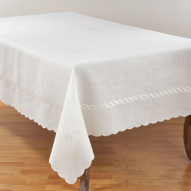Saro Lifestyle Embroidered Braid Design Tablecloth, 1 of 7