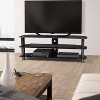 Corner TV Stand for TVs up to 60" CorLiving Black: Modern Satin Finish, Metal Frame, Cable Management - 3 of 4