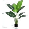 Artificial Bird of Paradise Plant Fake Palm Tree, 8 Trunks Faux Leaves for Indoor Outdoor Decor - 4 of 4