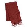 CTM Women's Solid Color Crinkle Tassel Scarf - 2 of 4