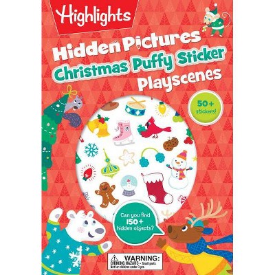 Christmas Hidden Pictures Puffy Sticker Playscenes - (Highlights Puffy Sticker Playscenes) (Paperback)