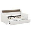 White Twin Daybed with Trundle, Charging Station & LED Lights - 4 of 4