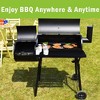 SUGIFT Outdoor Portable BBQ Charcoal Grill with Offset Smoker, Black - 2 of 4