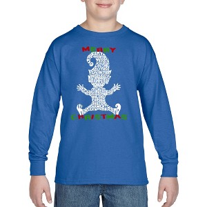 LA Pop Art Christmas Elf - Boy's Word Art Long Sleeve T-Shirt - 1 of 4