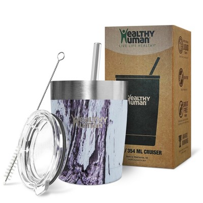 Orchid Driftwood Stainless Steel Insulated Tumbler with Straw, 12oz