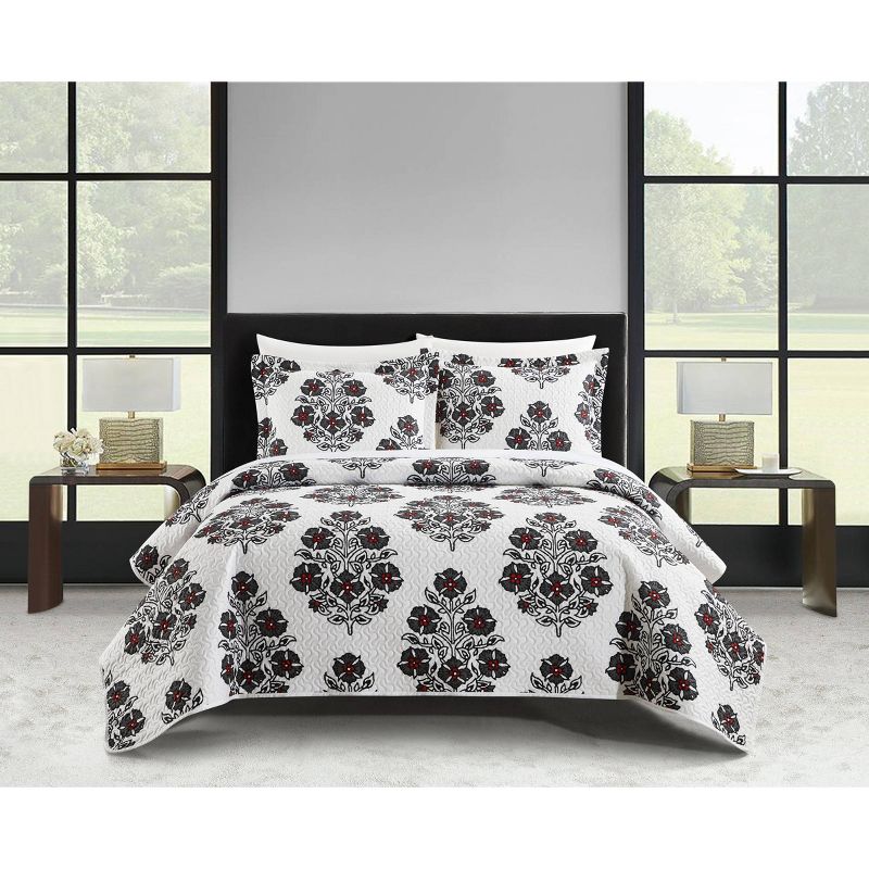 Chic Home Design 2pc Twin Morten Quilt Set Gray, 1 of 7