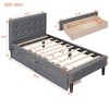 Twin Size Upholstered Platform Bed with 2 Drawers - Leovsnove - 3 of 3