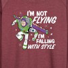 Women's - Disney - Im Not Flying Lightweight French Terry Wide Neck Long Sleeve Shirt - 2 of 4