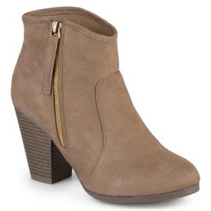 Journee Collection Womens Link Outside Zip Stacked Heel Booties - 1 of 4