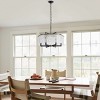 Modern Ripple Glass Drum Chandelier, Black and Gold Pendant Light Fixture for Dining Room or Foyer - 4 of 4