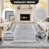 Modern Geometric Area Rug, Machine Washable, Textured Line Pattern, Fold-Able Rug, High-End Versatile Design, Stain Resistant & Easy to Clean - Gray - 3 of 4