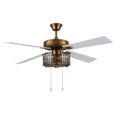 52" 4-Blade Liana Lighted Ceiling Fan Brass - River of Goods