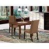 HomeStock 3-Piece Mahogany Finish Rectangular Solid Wood Top with Butterfly Leaf Dining Table Set - 2 of 4