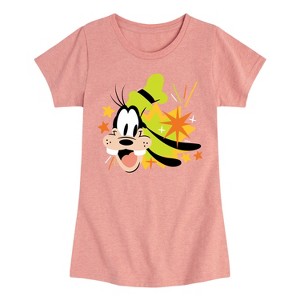 Girls' - Disney - Goofy Head Fitted Short Sleeve Graphic T-Shirt - 1 of 4