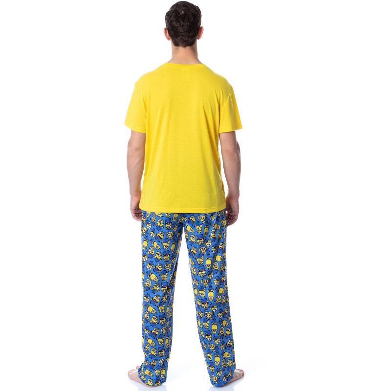Despicable Me Mens' Minions 1 In A Minion Raglan Sleep Pajama Set Multicolored, 5 of 6