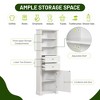 67"H Bathroom Storage Cabinet with One Door and 2 Drawers, Freestanding Storage Cabinet with Adjustable Shelf, White 4S - ModernLuxe - 4 of 4