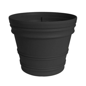 Bloem Rolled Rim Indoor Outdoor Planter Pot Black 21.5"x19.5" - 1 of 3