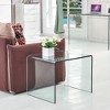 Spassway Tempered Glass End Table Clear Side Tables with Waterfall Edges Modern Transparent Glass Sofa Coffee Table for Living Room Bedroom Office - 2 of 4