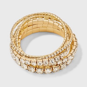 Cupchain Stretch Bracelet Set 5pc - A New Day™ Gold/Clear - 1 of 3