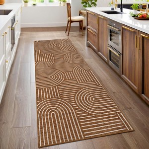 Modern Geometric Stripe Area Rugs Soft Washable Low Pile Non Shedding Rugs for Living Room Bedroom - 1 of 4