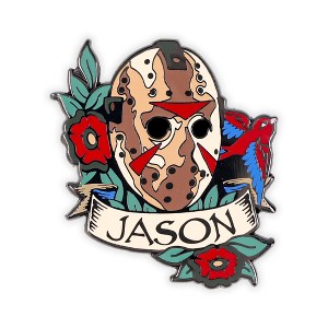 SalesOne LLC Friday The 13th Jason Voorhees Mask Traditional Tattoo Enamel Pin - 1 of 4