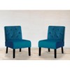 Sapphtopaz 2pcs Accent Chair Armless Button Tufted Lounge Chair with Velvet Fabric Premium High Density Foam for Living Room Bedroom Studio - 4 of 4