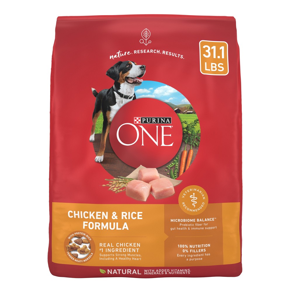 Purina ONE SmartBlend Natural Dry Dog Food with Chicken & Rice - 31.1lbs best by: Dec 2024