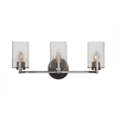 Toltec Lighting Atlas 3 - Light Vanity in  Graphite with 4" Clear Bubble Shade