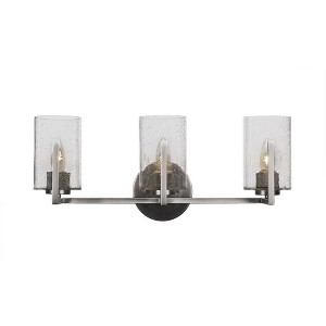 Toltec Lighting Atlas 3 - Light Vanity in  Graphite with 4" Clear Bubble Shade - 1 of 1