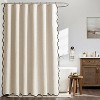 Aoibox Scalloped Shower Curtain with Black Border, Linen Textured, Waterproof, Heavy Duty, Includes 12 Metal Hooks for Bathroom or Hotel Bathtub - 2 of 4