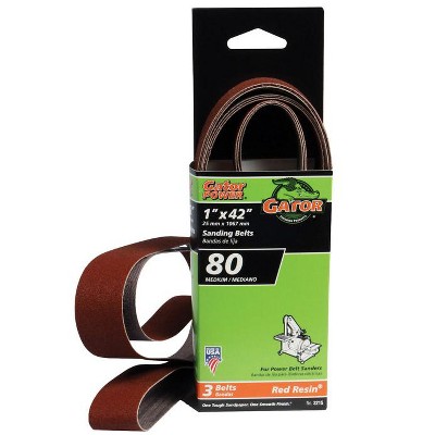 Gator 42 in. L X 1 in. W Aluminum Oxide Sanding Belt 80 Grit Medium 3 pc