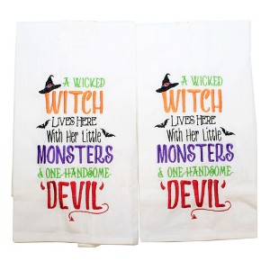 Decorative Towel Witch Monster Devil Towel Cotton Halloween Flour Sack 86171506 27.0 Inch Witch Monster Devil Towel Halloween Flour Sack Kitchen Towel - 1 of 3