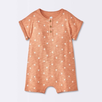 Baby Boys' Printed Romper - Cloud Island™ Tan 6-9M