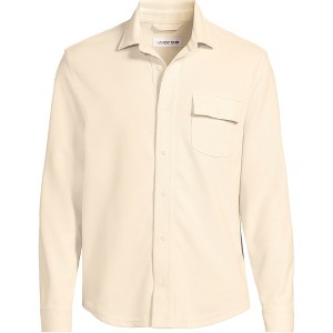 Lands' End Men's Long Sleeve Knit Workwear Waffle Shirt - 1 of 3