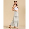 Coolmee Women's A-Line Midi Skirt Causal High Waist Drawstring Pleated Ruffle Tiered Cocktail Wedding Guest Long Skirts - 4 of 4
