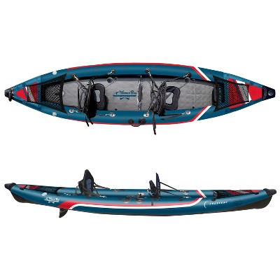 Waimea Bay Crescent 12.8' 2-Seater Rigid Inflatable Kayak - Durable Fishing Kayak With 900lb Capacity, PVC Double Drop Stitch, Fits In Backpack