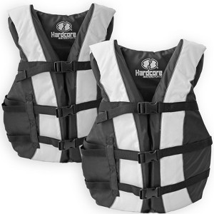 Hardcore life jacket 2 pack paddle vest for adults; Coast Guard approved Type III PFD life vest flotation device; Jet ski, wakeboard, kayak - 1 of 4