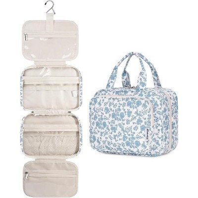 Narwey Hanging Floral Toiletry Bag for Women Travel Makeup Bag