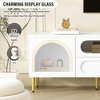 Dexmalle White 78.8'' Retro TV Stand with Six Metal Legs - 4 of 4