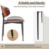 Set of 2 Mid-Century Modern Dining Chair PU Leather Upholstered Dinner Chair with Matte Metal Legs, Italian-Inspired Bentwood Design - Modernluxe - 3 of 4