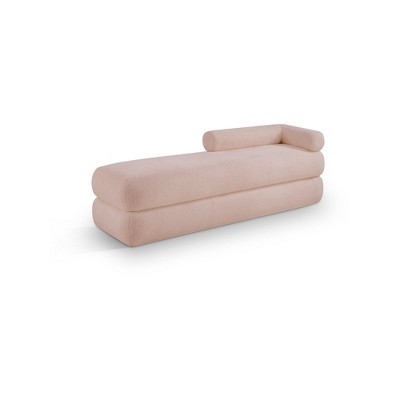 Meridian Furniture,Kennedy Faux Shearling Teddy Fabric Bench