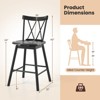 Tangkula Windsor Bar Stool Set of 2 24" Swivel Rubber Wood Dining Chairs Spacious Seat Black - 3 of 4