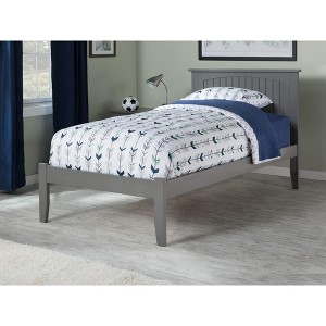 AFI Furnishings Nantucket Twin Extra Long Platform Bed with Open Footboard and Turbo Charger in Grey - 1 of 4