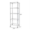 Wire Shelf with Wheels 5 Tier Storage Rack Multipurpose Heavy Duty Corrosion-Resistant  for Garage Kitchen Silver - 3 of 4