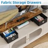 Itopfox Large TV Riser with Fabric Drawers for 32-60 inch TV, Steel Legs Stand, Tabletop Shelf, Monitor Riser for Home Office, Rustic Brown - 3 of 4