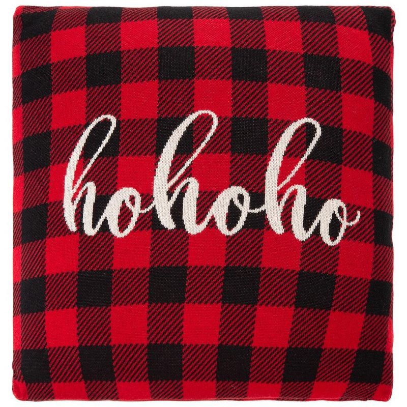 Ho Ho Ho Pillow - Red - 20" X 20" - Safavieh., 3 of 4