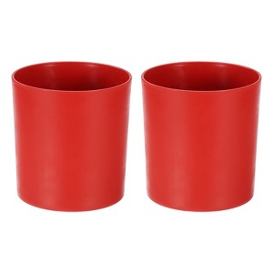 Unique Bargains Plastic Lightweight Modern Design Plant Pot Round 2 Pcs - 1 of 4