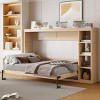 Twin Size Murphy Bed, Murphy Bed Cabinet With Space-Saving Design Allows Bed To Fold Into a Cabinet, 96'' Long Murphy Bed Bookshelf-Cuddlewood - 2 of 4