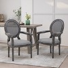 Christopher Knight Home Judith French Country Upholstered Wood Dining Chairs with Cane Backrest (Set of 2), Gray - 2 of 4